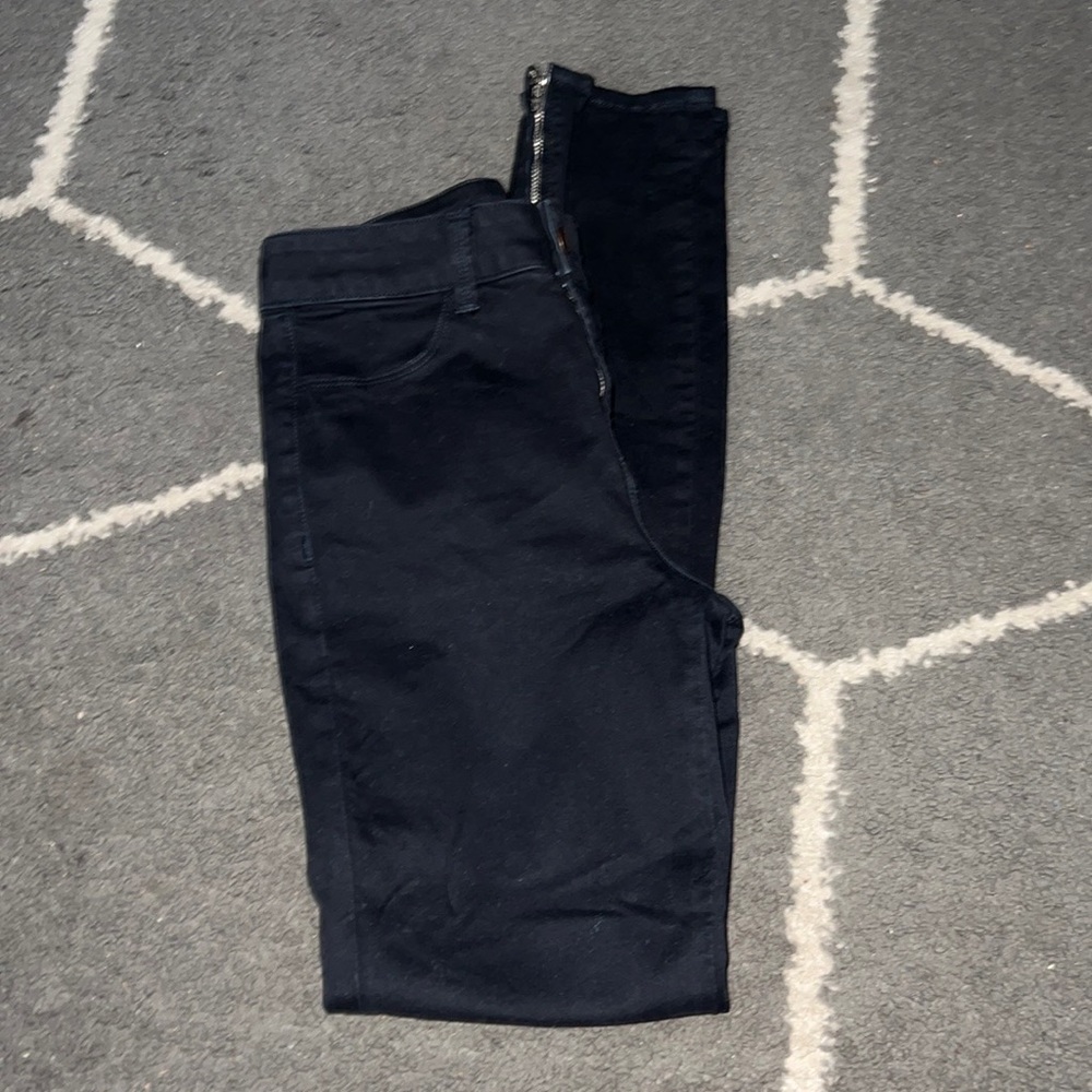 J Brand Women’s Jet Black Zippered Ankle Skinny Jeans Size 24